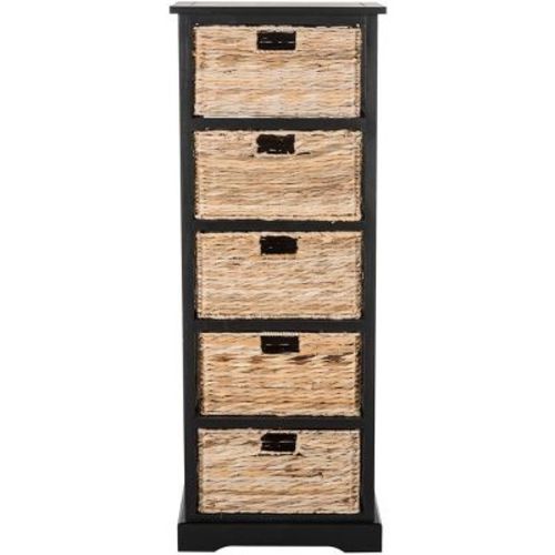 Vedette 5 Wicker Basket Storage Tower - Vintage White - Safavieh.