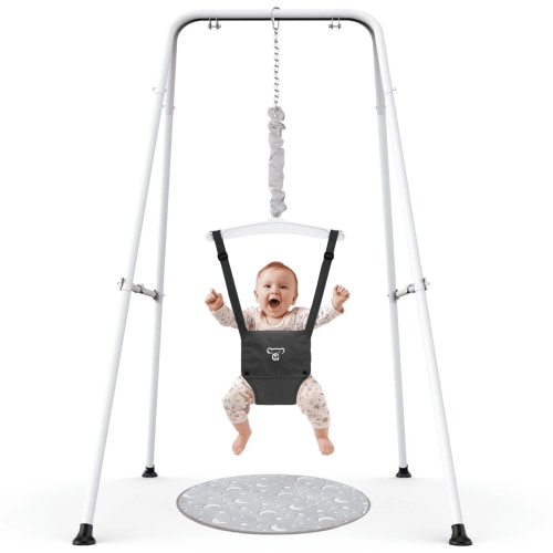 Walmart Black Friday Deals 2025 - G TALECO GEAR Baby Jumper with Stand, Foldable Baby Bouncer with Mat, Black, 6-24 Months