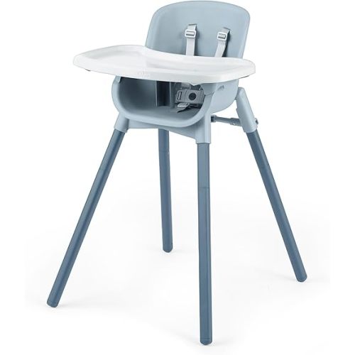 Chicco Zest 4-in-1 Folding High Chair, Feeding Chair, Toddler Chair and Youth Stool, Multi-Use Easy Clean High Chair | Capri/Blue