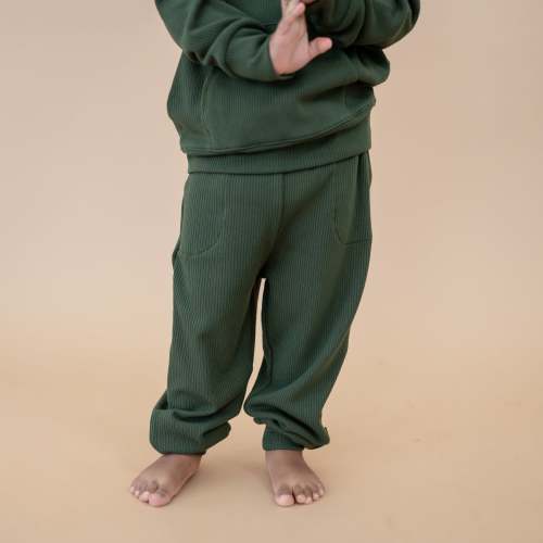 Ribbed Jogger Pant in Fir
