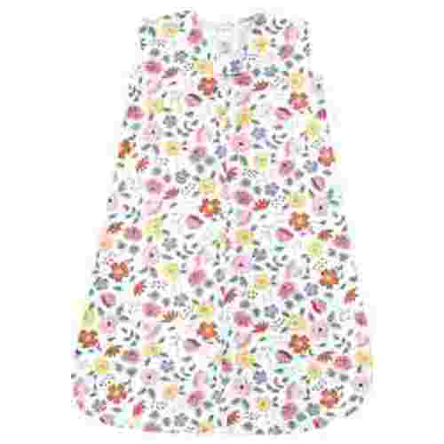 Hudson Baby Infant Girl Cotton Sleeveless Wearable Sleeping Bag, Sack, Blanket, Mauve Botanical, 0-6 Months