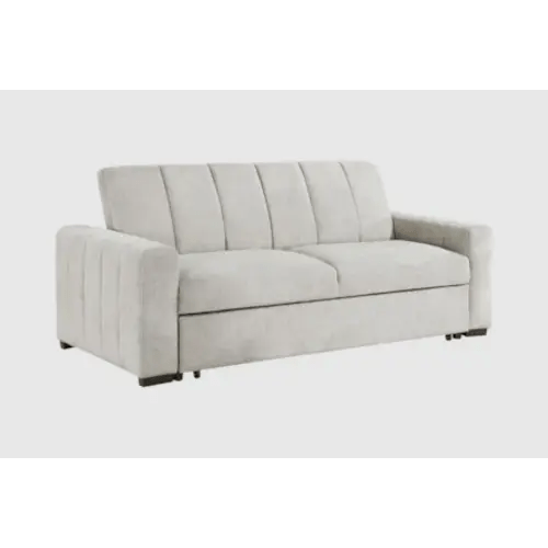 Mackay Light Grey Fabric Convertible Futon Sleeper Sofa Bed