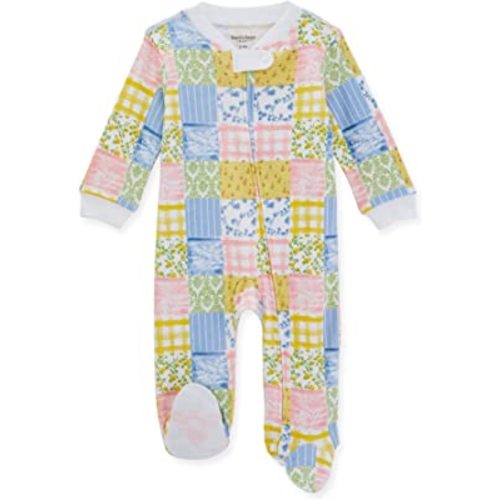 Burt's Bees Baby baby-girls Sleep and Play Pajamas, 100% Organic Cotton One-piece Romper Jumpsuit Zip Front Pjs