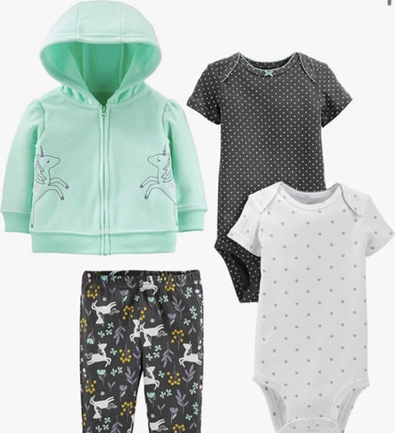 Simple Joys by Carter's Baby Girls 4-piece Jacket, Pant, and Bodysuit Set