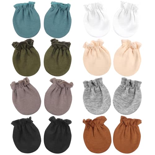 BQUBO Newborn Infant Toddler Mittens No Scratch Cotton Elastic Wrist Gloves Hypoallergenic for 0-6 Months Baby Boys Girls