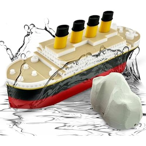 The Original 6 inch Floating Titanic Bath Toy from Tubtastic with free large Iceberg. Bath toy, Pool toy, RMS Titanic.