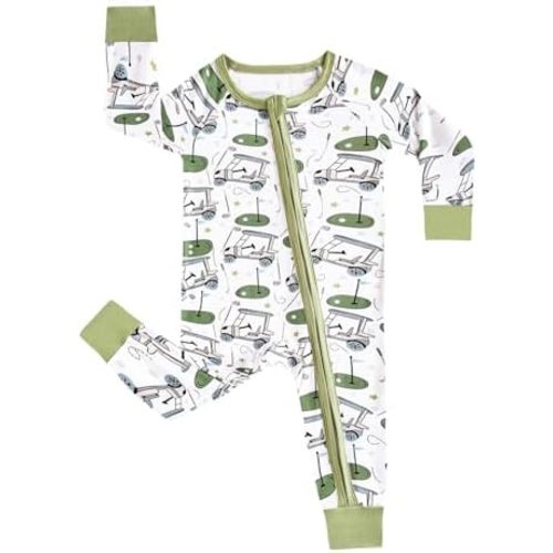 MOSSRIVER Bamboo Viscose Baby Long Sleeve Romper, Cute Pumpkin Prints Zipper Footless Jumpsuit, Toddler One-Piece Outfits