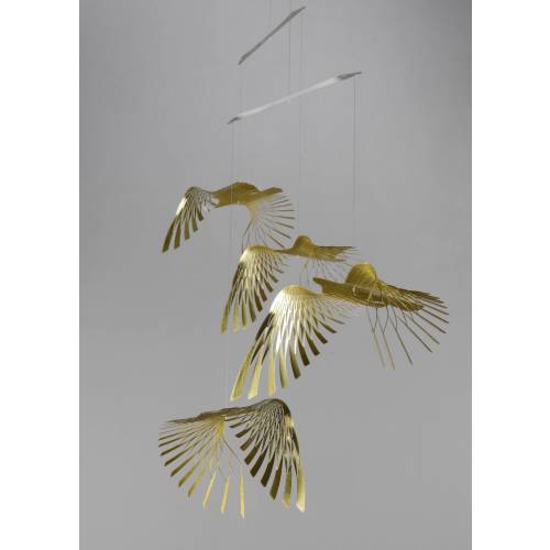 Brass bird hanging mobile, Metal art birds, Golden Mobile, Handcrafted Kinetic Art Sculpture, Hanging Bird Sculpture, Bird themed gift