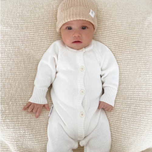 Ziggy Lou Classic Knit Romper - Milk