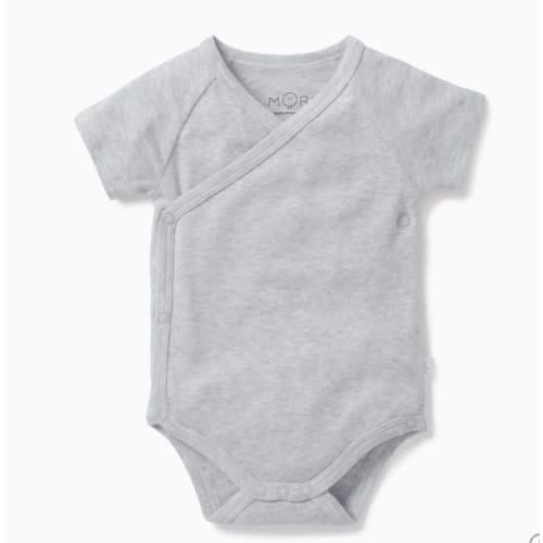 Short Sleeve Kimono Bodysuit Gray / 3-6 M