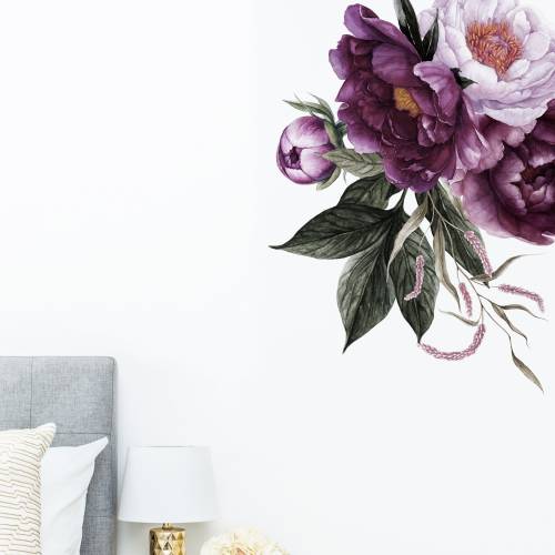 Wall Sicker - Rich Plum Floral - Home decor - Flowers - Floral Decals - Wall Decor - Floral Deocr