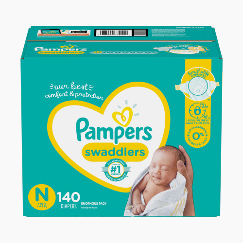 Pampers Swaddlers Disposable Diapers, Enormous Pack - Newborn, 140 Count