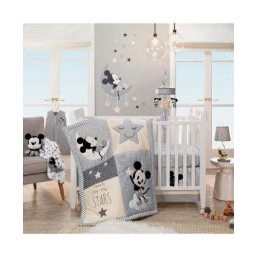 Disney Baby Mickey Mouse Gray/Yellow 4-Piece Crib Bedding Set by Lambs & Ivy