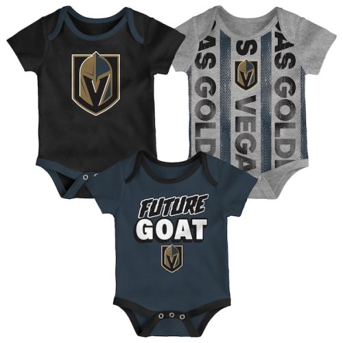 Vegas Golden Knights Newborn Loyal Buddies Three-Pack Bodysuit Set