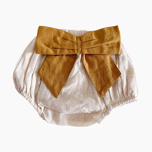 Sassy Minor Diaper Cover with Bow - Camel, 3-6 Months