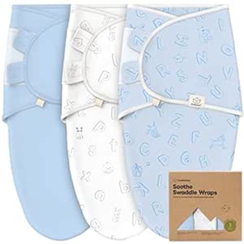 3-Pack Organic Baby Swaddle Sleep Sacks - Newborn Swaddle Sack, Ergonomic Baby Swaddles 0-3 Months, Swaddles for Newborns, Baby Sleep Sack, Baby Swaddle Blanket Wrap,Baby Essentials (ABC Land Cloud) - Abc Land Cloud - One Size