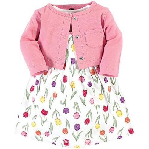 Hudson Baby Baby Girls' Cotton Dress and Cardigan Set