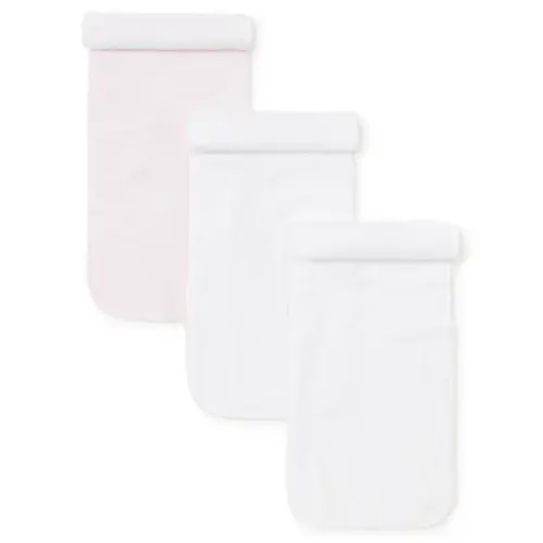 Kissy Dots Pink 3 Pack Burp Set w/ Tulle Bag