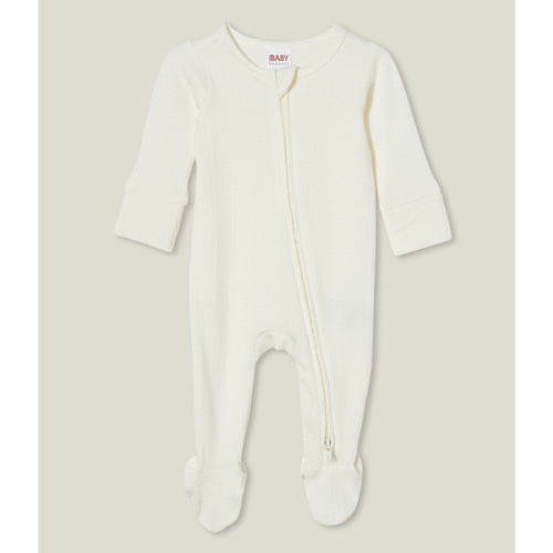 Organic Pointelle Zip All In One Romper