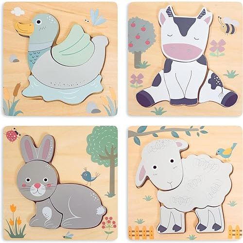 Toddler Puzzles Ages 2-4, Toddler Puzzles Ages 1-3, Toddler Puzzle, Wooden Puzzles for Toddlers 3-5, Wood Puzzles for Toddlers 1-3, Baby Puzzles 12-18 Months, Puzzles for 1 Year Old.