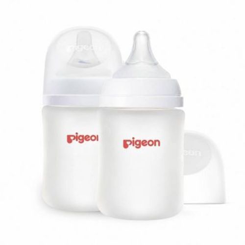Pigeon Nurture & Nest Silicone Coated Glass Baby Bottles with Nipples - 5 fl oz/2pk