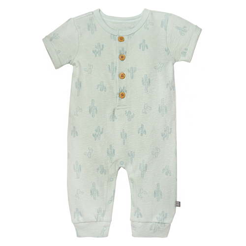 Modern Moments by Gerber Gender Neutral Short Sleeve Henley Romper, Sizes 0/3 Months - 24 Months
