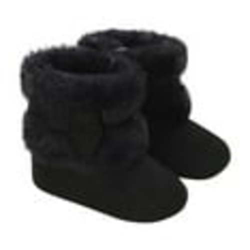 WMTBSRSW Infant Fuzzy Fleece Boots Plush Trim Winter Baby Girl Shoes Soft Sole Anti-Slip First Shoes Toddler Snow Warm Prewalker Newborn Boots