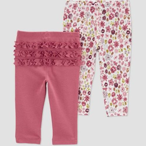 Carter's Just One You® Baby Girls' 2pk Ruffle Floral Pants - Pink 9m
