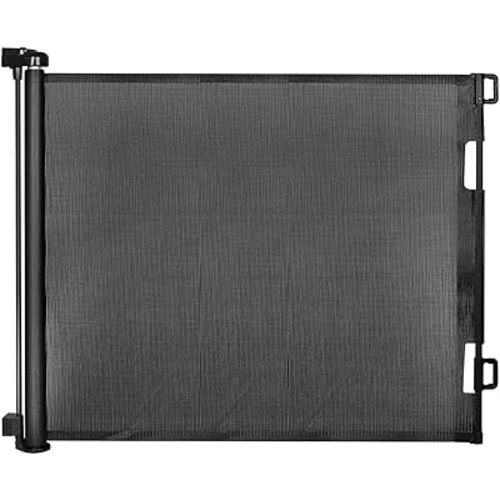 Retractable Baby Gate,Mesh Baby Gate or Mesh Dog Gate,33" Tall,Extends up to 55" Wide,Child Safety Gate for Doorways, Stairs, Hallways, Indoor/Outdoor(Black,33"x55"
