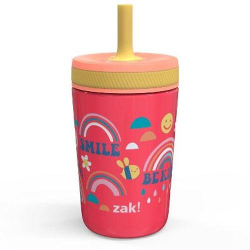 12oz Stainless Steel Rainbow Double Wall Kelso Tumbler - Zak Designs: Kids Straw Cup, Dishwasher-safe, Cold Drinks