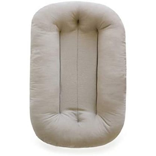 Snuggle Me Organic Bare | Baby Lounger & Infant Floor Seat | Newborn Essentials | Organic Cotton, Fiberfill | Birch