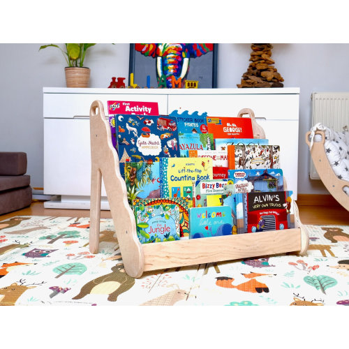 Kids Nursery Bookshelf, Kid Wooden Bookshelf, Montessori Furniture, 3 Size Small Medium Large Kids Bookshelf, Montessori Storage
