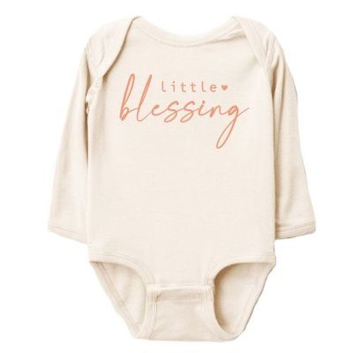 The Juniper Shop Little Blessing Heart Long Sleeve Bodysuit