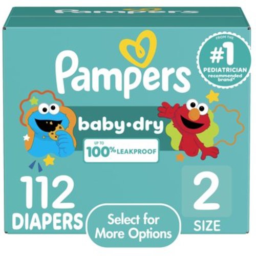 Pampers Baby Dry Baby Diapers Size 2, 112 Count (Select for More Options)