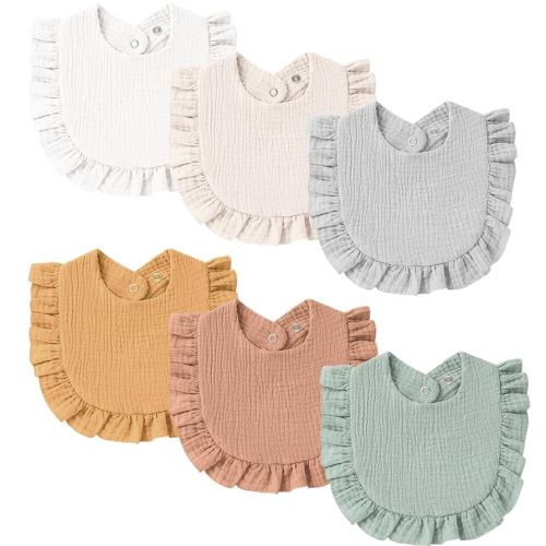 Baby Muslin Bibs Bandana Drool Bibs for Unisex Boys & Girls, Soft and Absorbent Cotton Teething Drooling Bib Set for Newborn Toddler