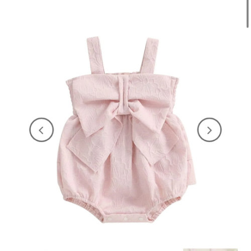 Baby Girl Sleeveless Solid Bow Romper – The Trendy Toddlers