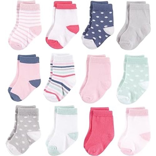 Hudson Baby baby-girls Cotton Rich Newborn and Terry Socks