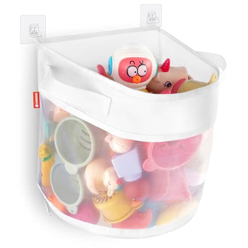 UNEEDE Bath Toy Organizer,4 Gallons Bathtub Toy Storage Organizer,Quick Access Bath Toy Holder for Bathtub,Baby Organizer and Storage,Quick Dry Baby Bath Toy Storage for Tub,Mesh Shower Caddy