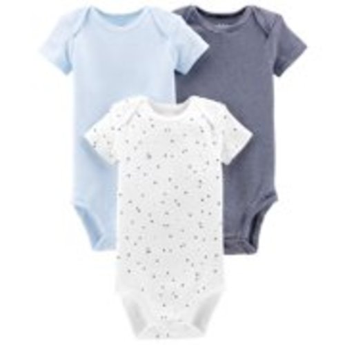 Basic Short Sleeve Bodysuits, 3-pack (Baby Boys)