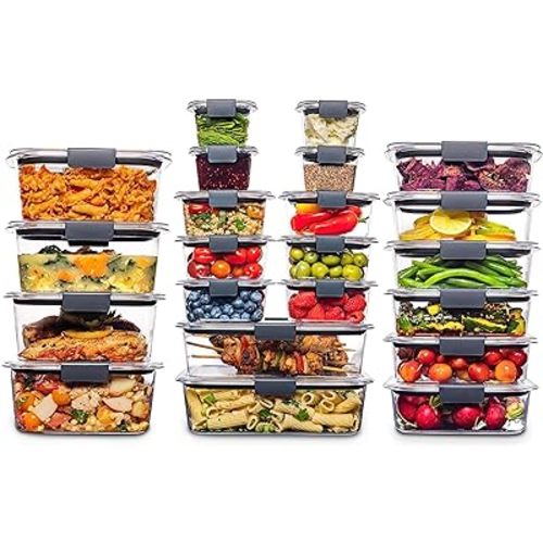 Rubbermaid Brilliance BPA Free 44-Piece Food Storage Containers Set, Airtight, Leak-Proof, with Lids for Meal Prep, Lunch, and Leftovers