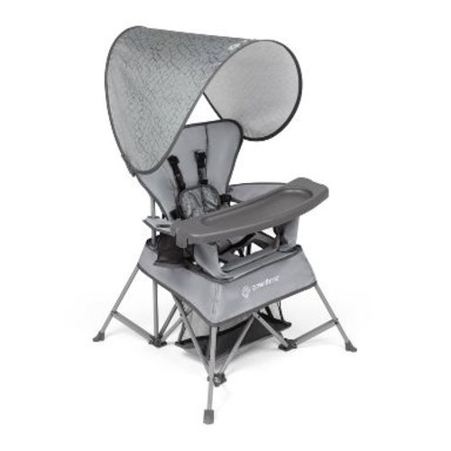Baby Delight Go With Me Venture Deluxe Portable Chair - Elephant Gray: Folds for Easy Transport, Includes Travel Bag, 5-Point Harness