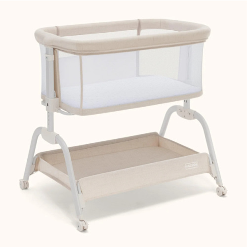 HARPPA Cuddly Lite | 2-in-1 Baby Bassinet & Bedside Sleeper for Newborns with Anti-Reflux Mattress | Adjustable Height, Attaches to Bed, CPSC Certified, Tool-Free Setup & Portable Wheels | Safe Co-Sleeping, Compact Design for Small Spaces, Ideal for Newbo
