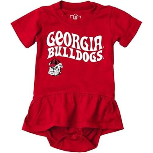 Wes and Willy College Sports Fan Baby Girls Ruffle Hopper Romper