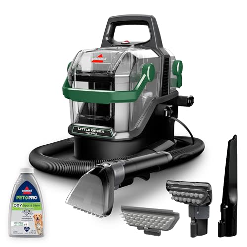 BISSELL Little Green Pet Pro Portable Carpet Cleaner Portable Carpet and Upholstery Deep Cleaner, Car/Auto Detailer, with Self-Cleaning Tough Stain Tool, Pet Hair Removal Tool, Crevice Tool (3909)