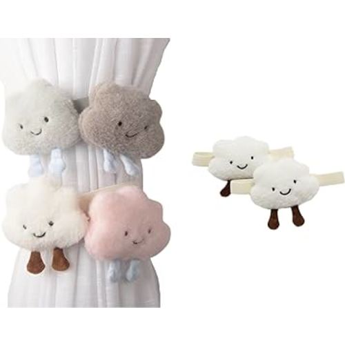 Amazon.com: Curtain Tieback 2pcs Cute Cloud Puffy Curtain Ties Decorative Rope for Baby’s Room Bedroom Window Treatment (White) : Home & Kitchen
