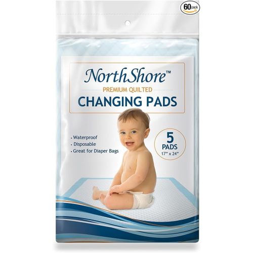 NorthShore Premium Quilted Baby Changing Pads, 5 Ct, Case/60 (12/5s)