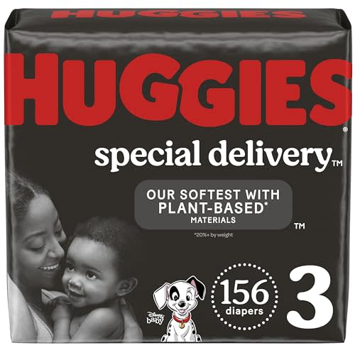 Huggies Special Delivery Hypoallergenic Baby Diapers Size 3 (16-28 lbs), 156 Ct, Fragrance Free, Safe for Sensitive Skin