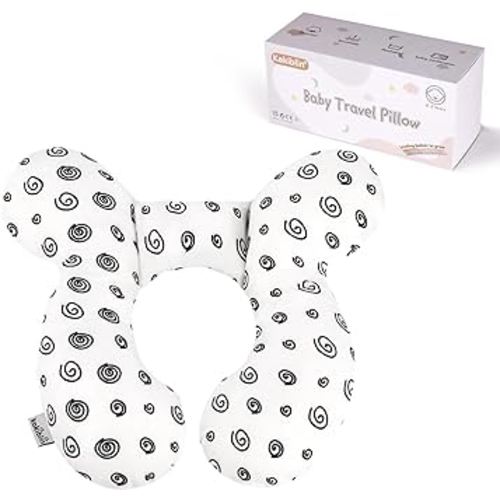 KAKIBLIN Baby Neck Pillow, Baby Head Pillow, Upgraded Travel Support Pillow for Carseat, Neck Support for Car Seat,Pushchair (Snail)