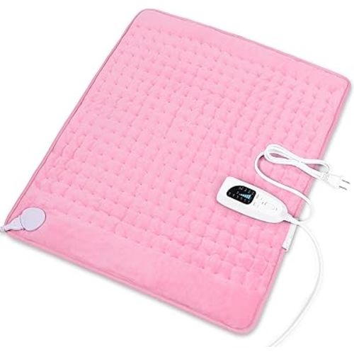Heating Pad-Electric Heating Pads for Back,Neck,Abdomen,Moist Heated Pad for Shoulder,Knee,Hot Pad for Arms and Legs,Dry&Moist Heat & Auto Shut Off(Light Pink,20''×24'')