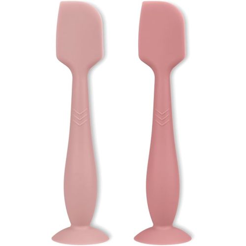 Diaper Cream Applicator Set - Soft Silicone Baby Butt Brush with Suction Base, Baby Butt Spatula, Full Size, 2 Piece - Newborn Baby Essentials (Blush/Mauve)